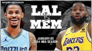 Los Angeles Lakers vs Memphis Grizzlies Full Game Highlights  Jan 5  2024 NBA Season [upl. by Ylesara]