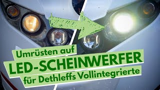 Umbau Halogen auf LED Scheinwerfer bei Dethleffs vollintegriertem Wohnmobil Liste in Beschreibung [upl. by Lemuel]