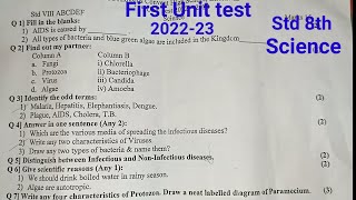 First Unit Test  Std 8th  Science  202223 [upl. by Ninahs]