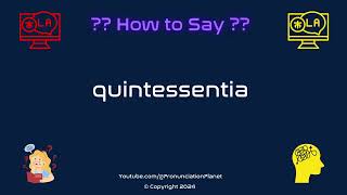 How To Pronounce quotquintessentiaquot Correctly Hardest Words In Latin [upl. by Einohtna]