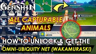 Genshin Impact  Wakamurasaki Quest Guide  All Capturable Animals Locations amp OmniUbiquity Net [upl. by Ryann]