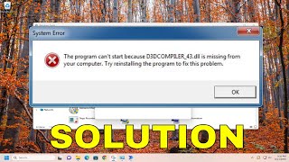 How to Fix D3DCompiler43dll Missing Error Windows 1011 GTA V [upl. by Furgeson]