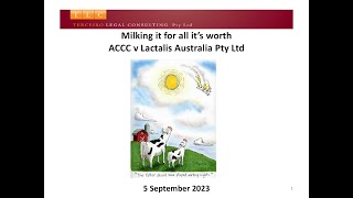 Milking it for all it’s worth  ACCC v Lactalis Australia Pty Ltd [upl. by Lyssa]