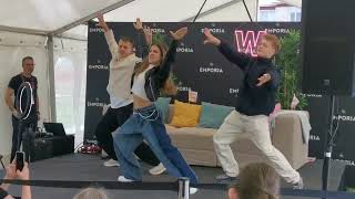 Eurovision 2024  Cyprus  Silia Kapsis amp her dancers in quotLiarquot  Wiwibloggs Emporia Rooftop Lounge [upl. by Regnij]