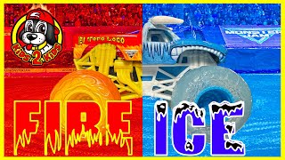 MONSTER JAM FIRE amp ICE Monster Trucks Compilation  Water amp Treadmill Racing ThunderROARus Drop [upl. by Ahsened194]