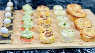 5 IDÉES DAMUSEBOUCHE AVEC ET SANS CUISSON POUR APÉRITIFS DÎNATOIRE 🧀 [upl. by Ttirb727]