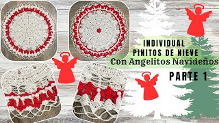 WOW Hermoso Individual Pinitos de Nieve con Angelitos Navideño Parte 1 [upl. by Mark]