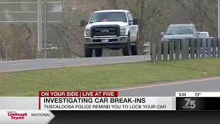 Investigating increase of car breakins in Tuscaloosa [upl. by Petronia605]