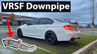 F30 BMW 340i Downpipe Install DIY [upl. by Selin]