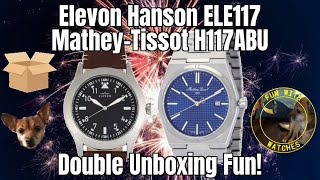 Elevon Hanson ELE117 MatheyTissot H117ABU Watch Double Unboxing Fun [upl. by Arinayed]