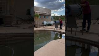 Zeroing Air Vortex Cannon with help from wife experiment [upl. by Nyrmak]