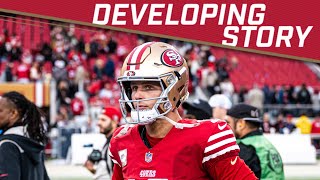 Developing 🚨 49ers Brock Purdy leaves practice after seen throwing during ealry portion 👀 [upl. by Nomrah]