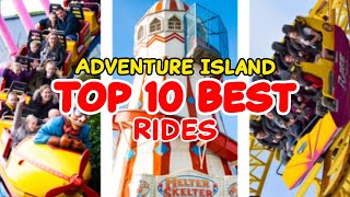 Top 10 rides at Adventure Island  SouthendonSea England  2022 [upl. by Snoddy]