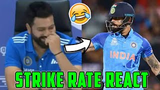 Rohit Sharma REACT on Virat Kohli Strike Rate CONTROVERSY 🔥😂 T20 World Cup 2024 Cricket News Facts [upl. by Deryl513]