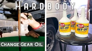 Changing Gear Oil in Nissan Pickup Truck Hardbody D21 DIY How to Redline MT90 GL4 [upl. by Aeriel]