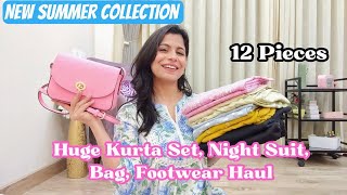 Best Kurta Set Haul l New Summer Collection 2024 l Night Suit Handbag Footwear l Dream Simple [upl. by Nerehs]