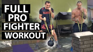 Full Pro Fighter Workout  Kettlebell with rubber 30 min home workout mma muaythai boxing [upl. by Anilegnave]