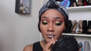 Glitter EyeMakeup amp Bold lips Tutorial [upl. by Anelra]