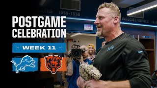 Lions vs Bears postgame locker room celebration [upl. by Orfield]