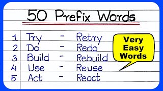 50 Prefix words  Prefix words  Prefix words in english  Suffix and Prefix Words [upl. by Ulphia606]