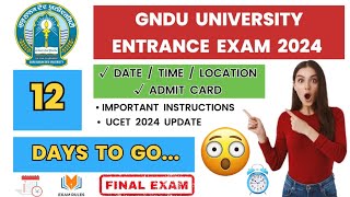 GNDU Entrance Exam 2024 Latest Update  Entrance Exam Admit Card Download  Schedule Admission 2024 [upl. by Giesecke]