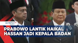 Presiden Prabowo Lantik Haikal Hassan Jadi Kepala Penyelenggara Jaminan Produk Halal [upl. by Olegnalehcim]