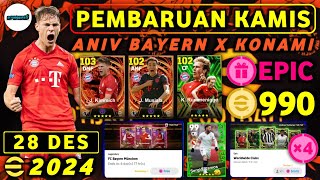 PEMBARUAN KAMIS 28 DESEMBER BIG TIME KIMMICHMUSIALAGRATIS 150 KOIN amp 4X EPIC EFOOTBALL 2024 MOBILE [upl. by Nnyleak]