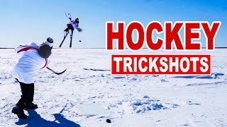 Hockey Trick Shots with How To Hockey  SweetSpotSquad [upl. by Edsel]