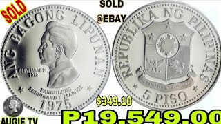 Philippines 5 pisos Ferdinand E Marcos PR70 PCGS nickel coin 1975 SOLD ON EBAY [upl. by Orabla]