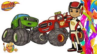 Coloring Blaze and the Monster Machines  Pickle Blaze amp AJ Coloring pages   Coloring book [upl. by Leatrice923]