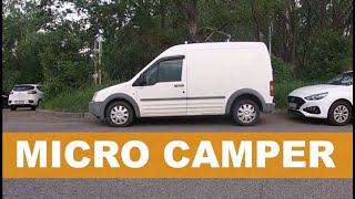 Urban Stealth Camping in Micro Camper Ford Transit Connect [upl. by Gasper304]