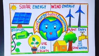 Conserve energy protect environment DrawingConserve energy protect environment paintingSaveEnergy [upl. by Norry]