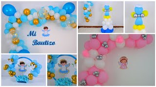 🎈Decoration with balloons for Christening🎈Decoracion para Bautizo🎈Centerpiece for Christening🎈diy [upl. by Attenehs]