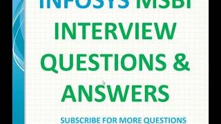 infosys msbi Interview Questions and Answers [upl. by Iras]