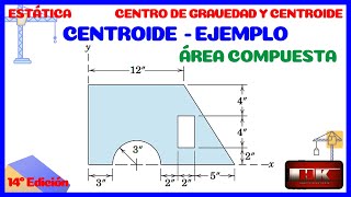 CENTRO DE GRAVEDAD Y CENTROIDE EJEMPLO CENTROIDE DE ÁREA COMPUESTA 👨‍🏫 [upl. by Sill191]