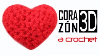 Corazón 3D a Crochet  PASO A PASO [upl. by Sseb]