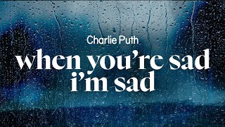 charlie puth  when youre sad im sad lyrics [upl. by Neltiak880]