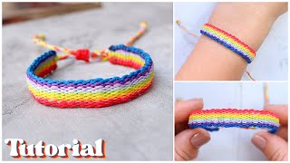 PULSERA de hilo encerado FACIL con solo un NUDO tutorial MACRAME [upl. by Ivo]