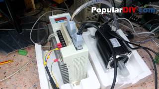 popularDIYcom AC servo motor CNC Positon control mode on mach3 เซอร์โว [upl. by Ettolrahs]