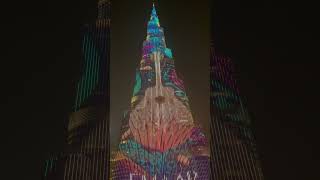 Burj Khalifa lighting uses LED displays creating stunning visuals synced with music and fireworks [upl. by Jolynn919]