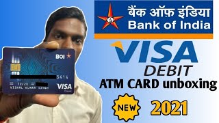 BOI VISA DEBIT CARD UNBOXING amp REVIEW 2021  Bank of india new atm carddebit card unboxing Boi [upl. by Zora]