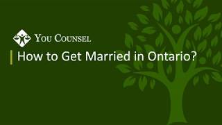 How to Get Married in Ontario [upl. by Eanat]