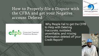 How to properly use CFPB to get your Deletion on your Disputes [upl. by Fowle173]