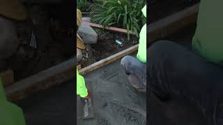 Pouring amp Screeding Floating Steps Like Pros construction concretecontractor floatingsteps [upl. by Eenej392]