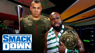 Apollo Crews introduces the dangerous Commander Azeez SmackDown April 16 2021 [upl. by Anirtep]