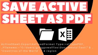 Excel VBA Macro Save Active Sheet As PDF Based on Cell Value [upl. by Moscow]