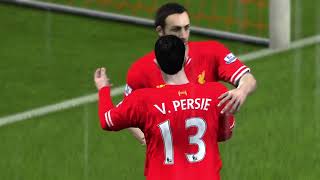 Robin van Persie scores again for FC Liverpool against FC Chelsea  FIFA 14 Career Mode FA Cup [upl. by Haidabej]