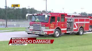 Crews set up staging area for recovery clean up efforts in Nash County [upl. by Robers880]