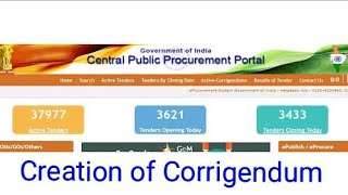 etendereprocurementCPP PortalCorrigendumcreation of corrigendum in CPP Portal [upl. by Rramahs469]