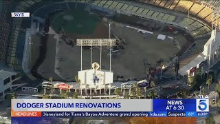 Dodger Stadium undergoing rennovations [upl. by Eibreh115]